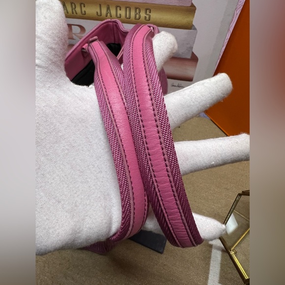 Prada Pink Wool Shoulder Tote Bag w/ Leather Trim on Handle-65AuthenticityCard - Picture 10 of 15